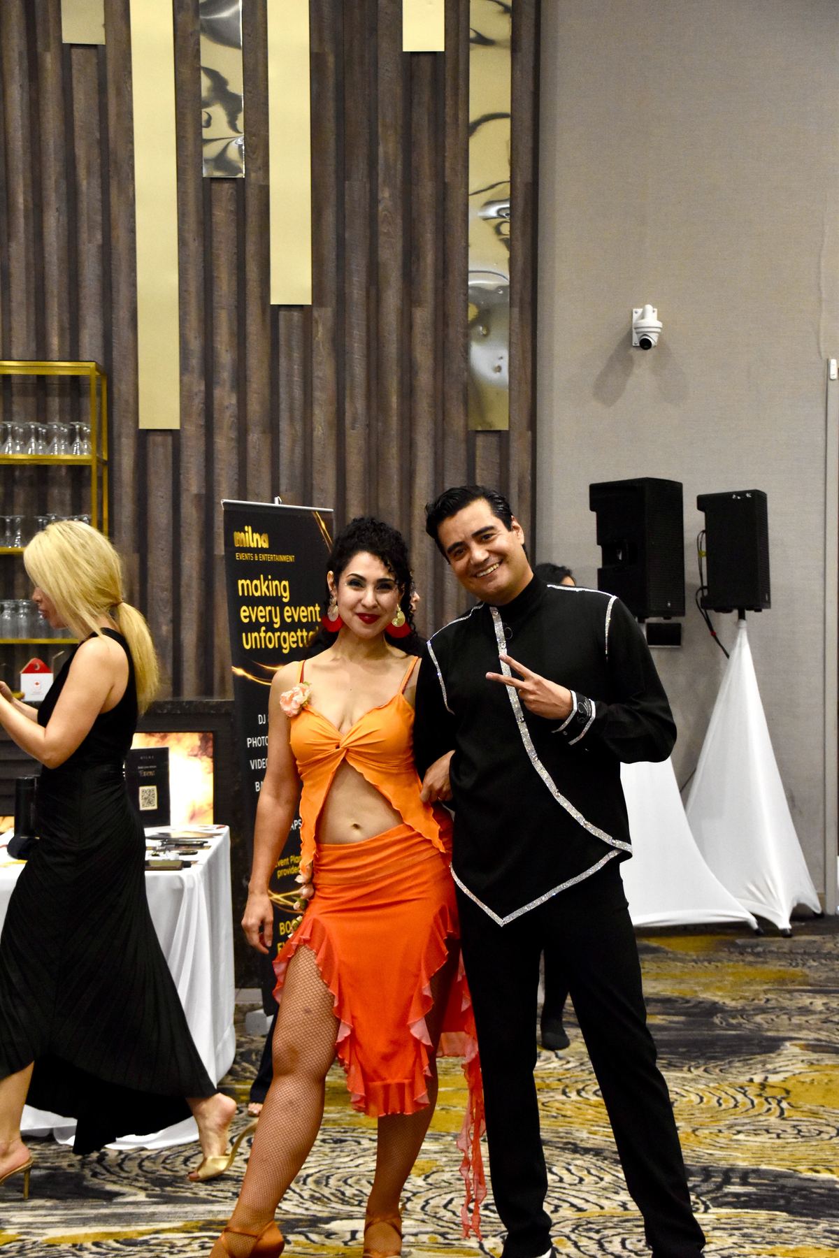 Canadian Wedding Expo — Bollywood costume standing smiles
